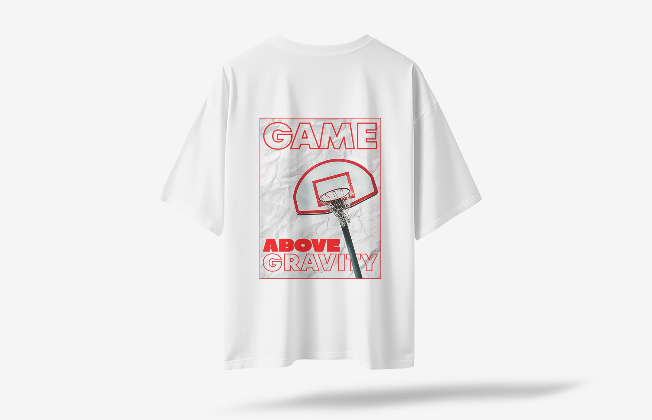 Game About Sırt Baskılı Oversized T-Shirt - Beyaz