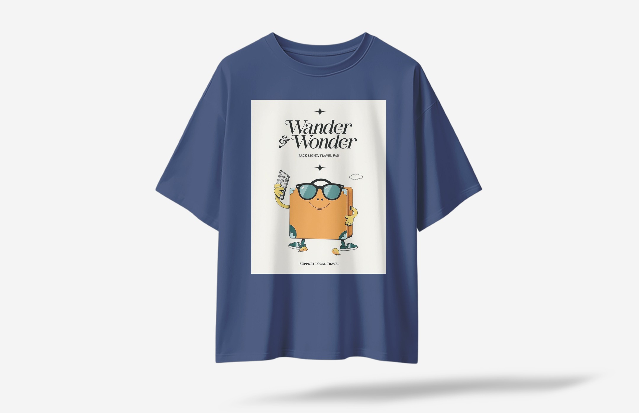 Supravel Oversized T-Shirt - Lacivert
