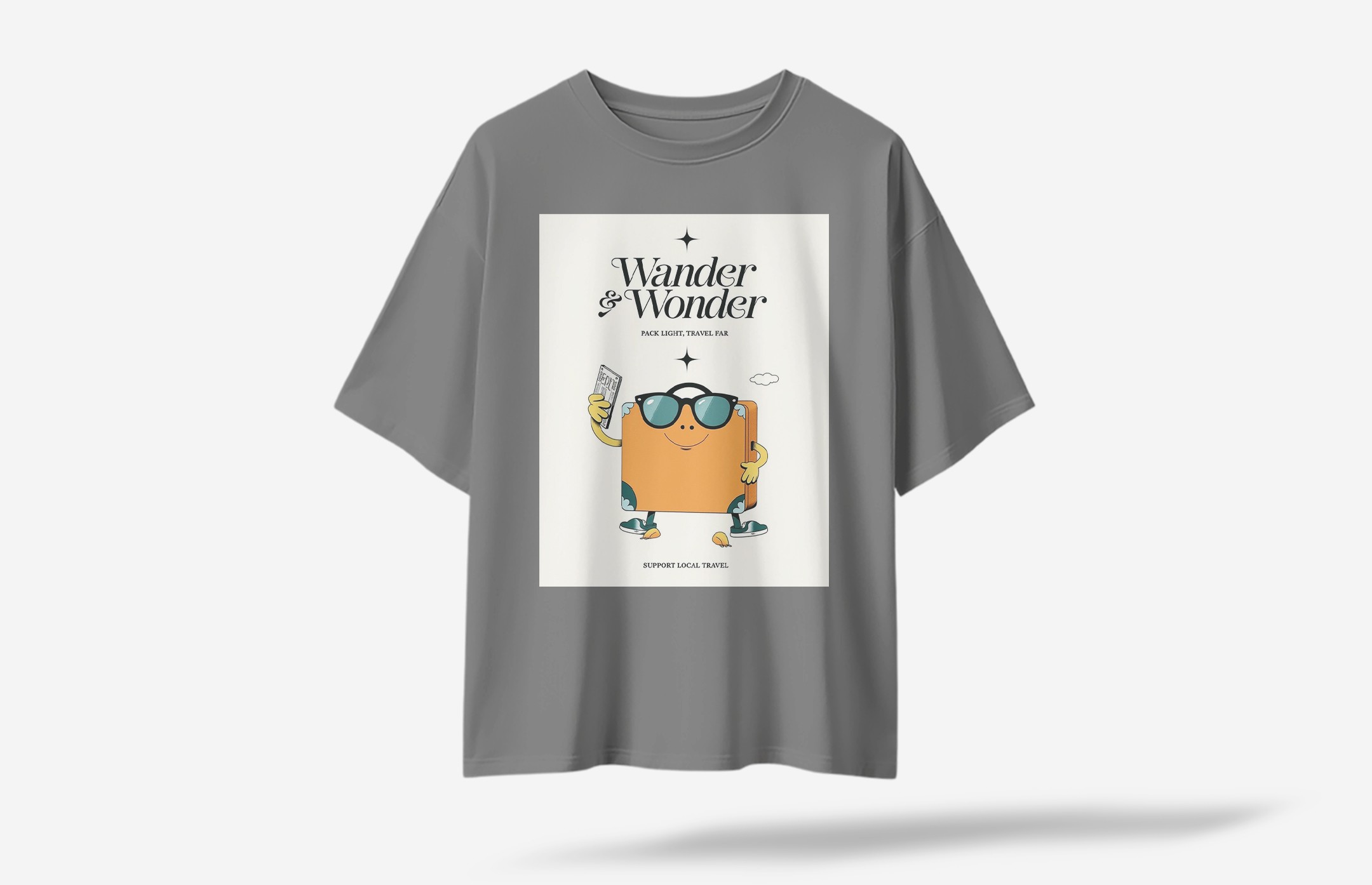 Supravel Oversized T-Shirt - Gri
