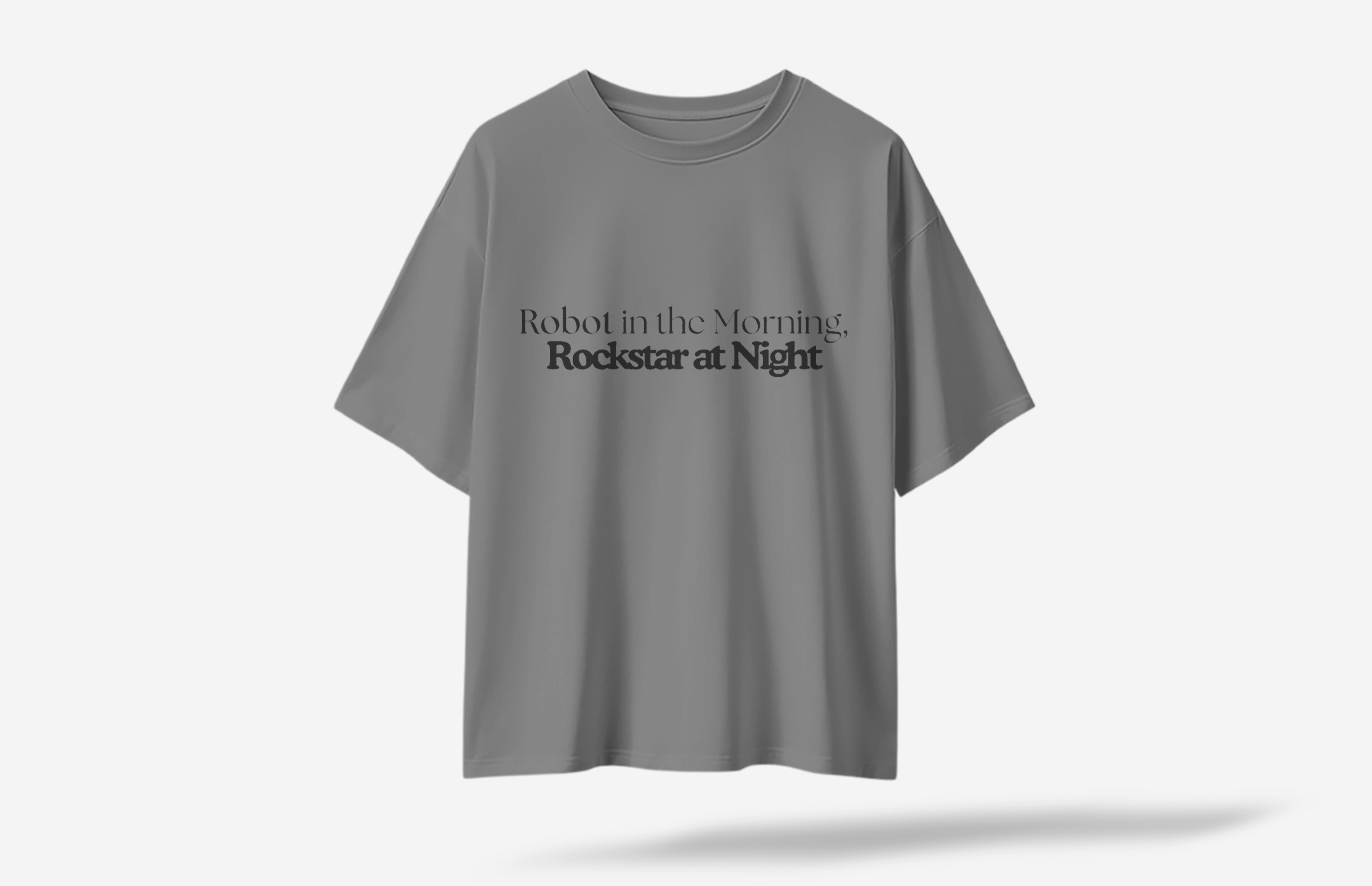 Rockstar Oversized T-Shirt - Gri
