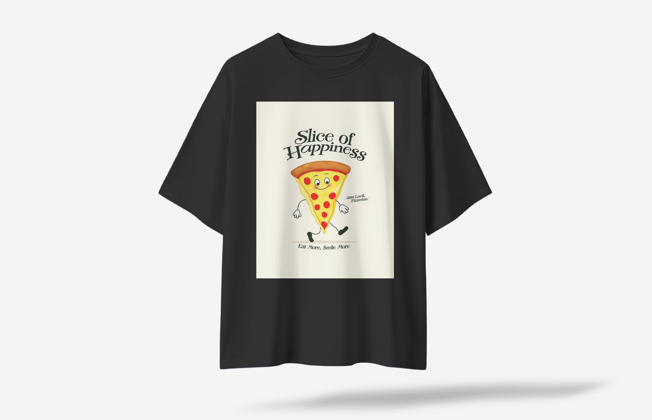 Supizza Oversized T-Shirt - Siyah