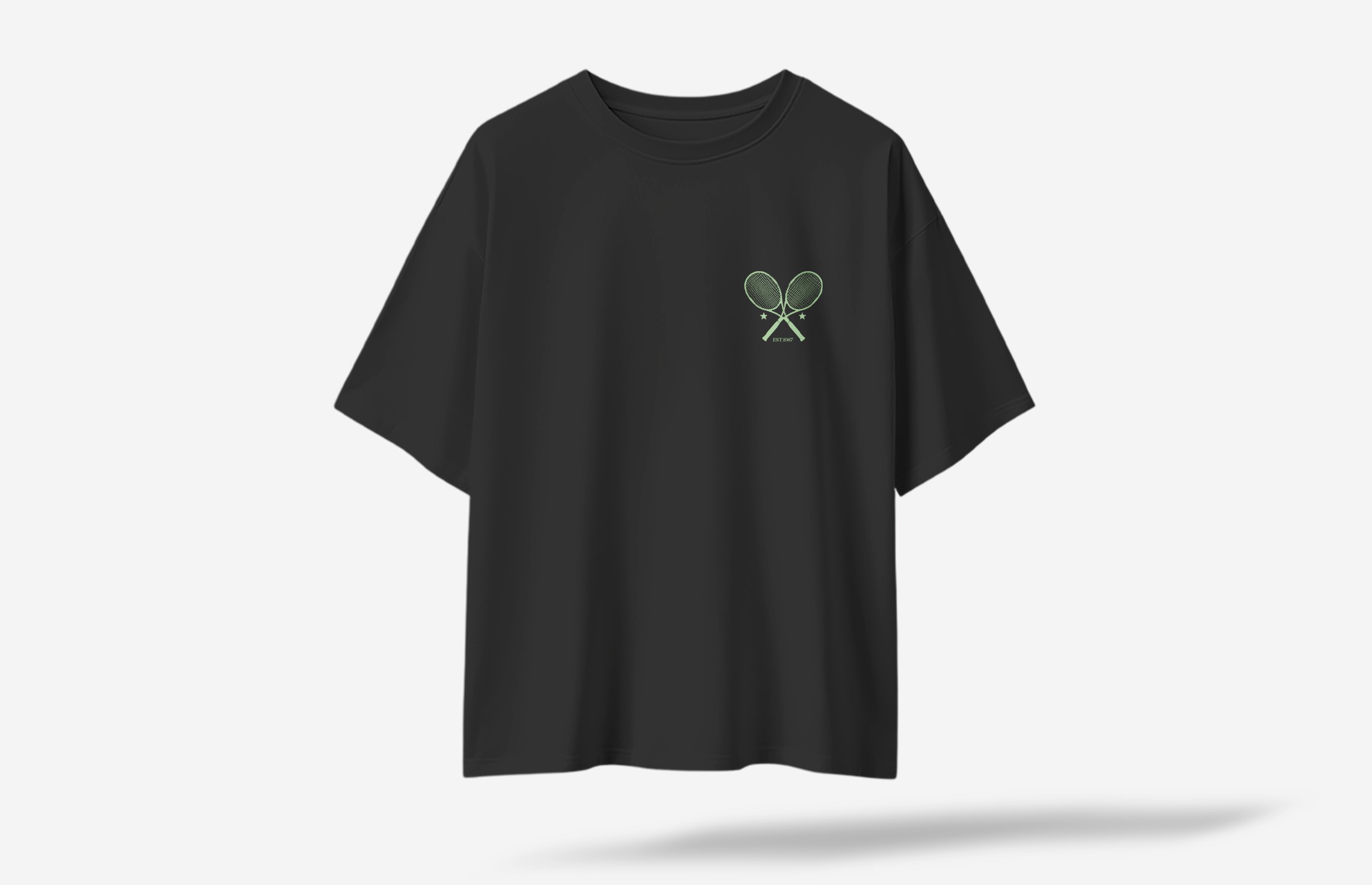 Monte Carlo Masters Minimal Ön Baskılı Oversized T-Shirt - Siyah
