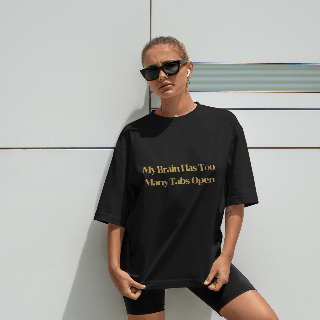 Tabs Oversized T-Shirt - Siyah