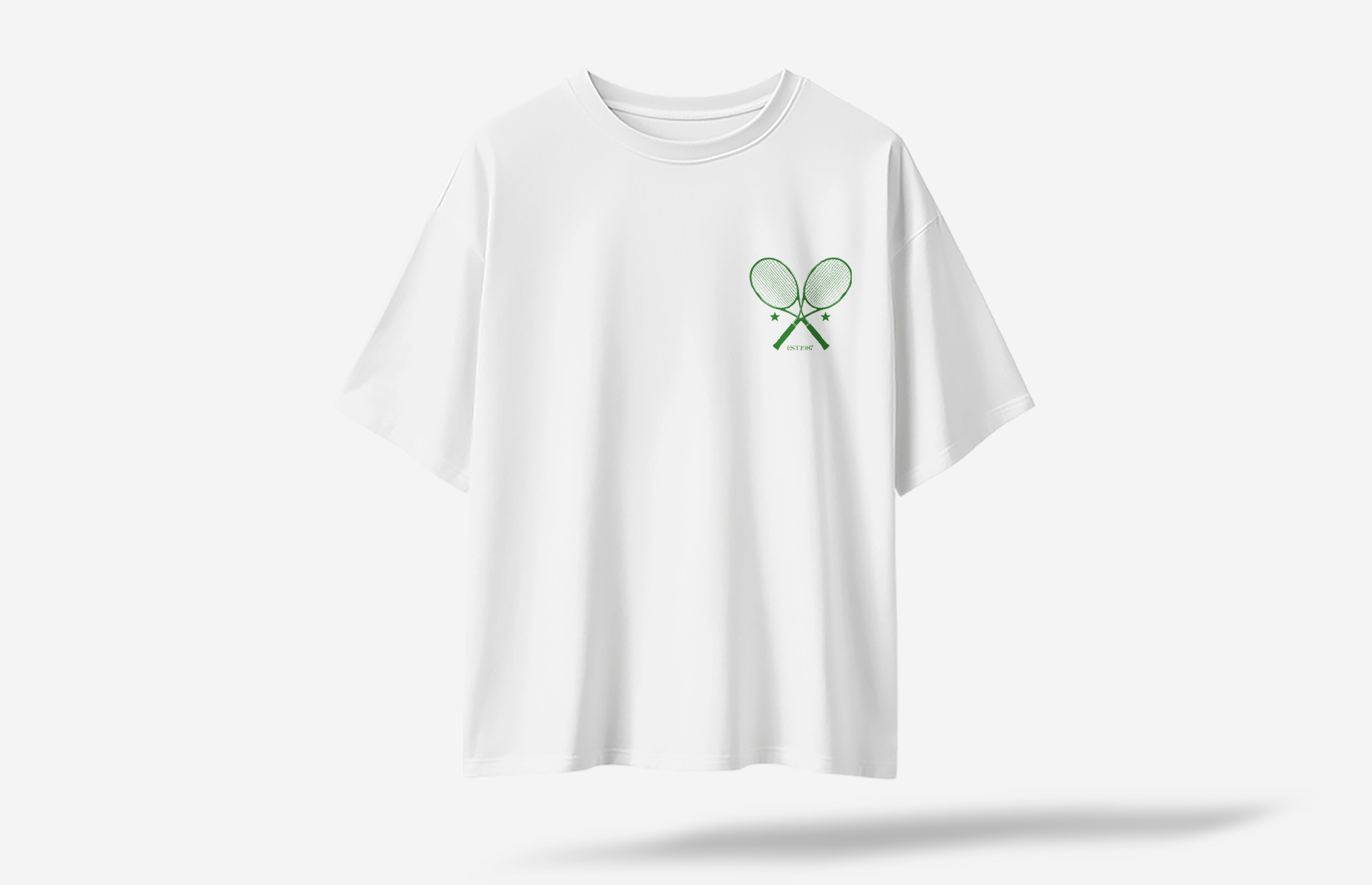 Monte Carlo Masters Minimal Ön Baskılı Oversized T-Shirt - Beyaz