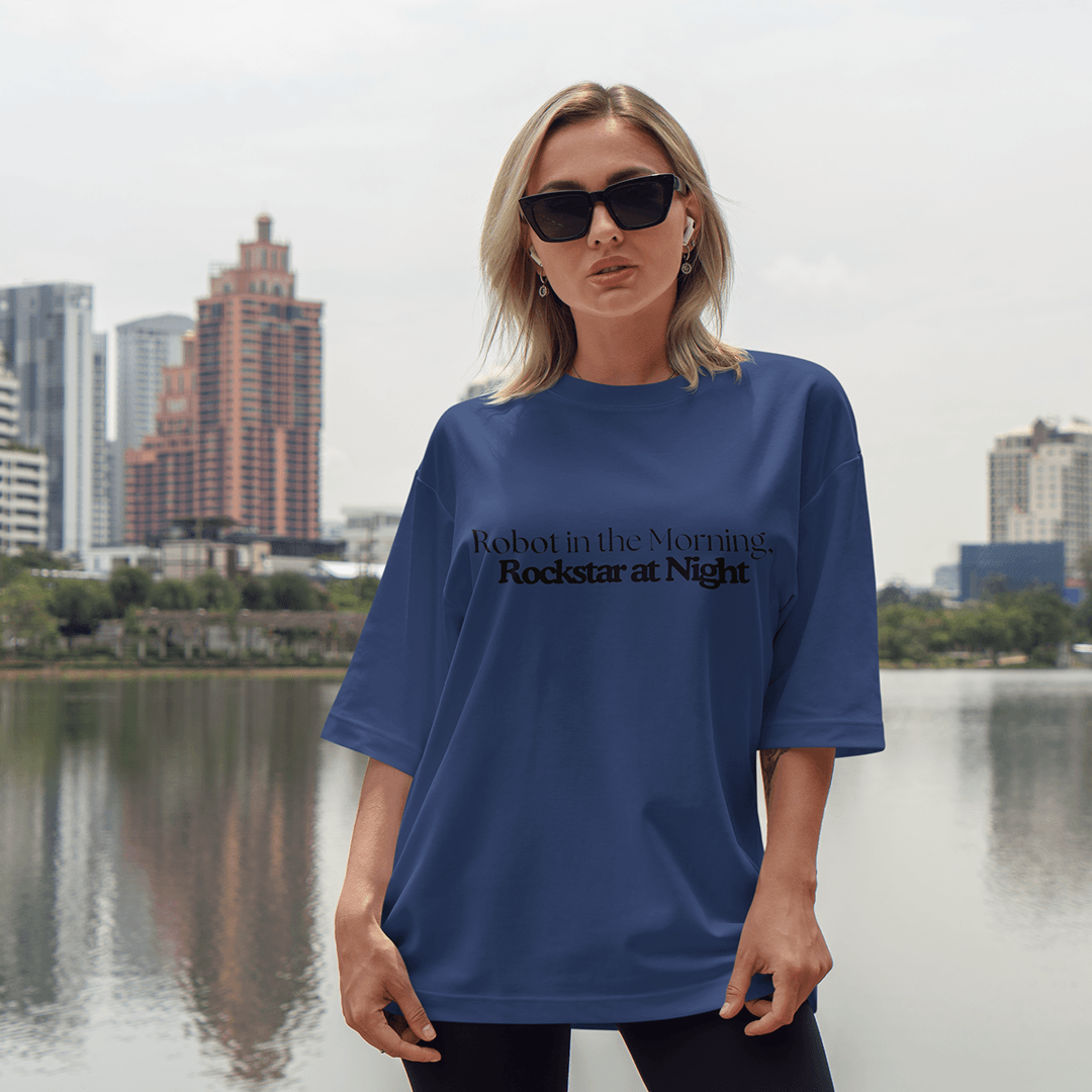 Rockstar Oversized T-Shirt - Lacivert