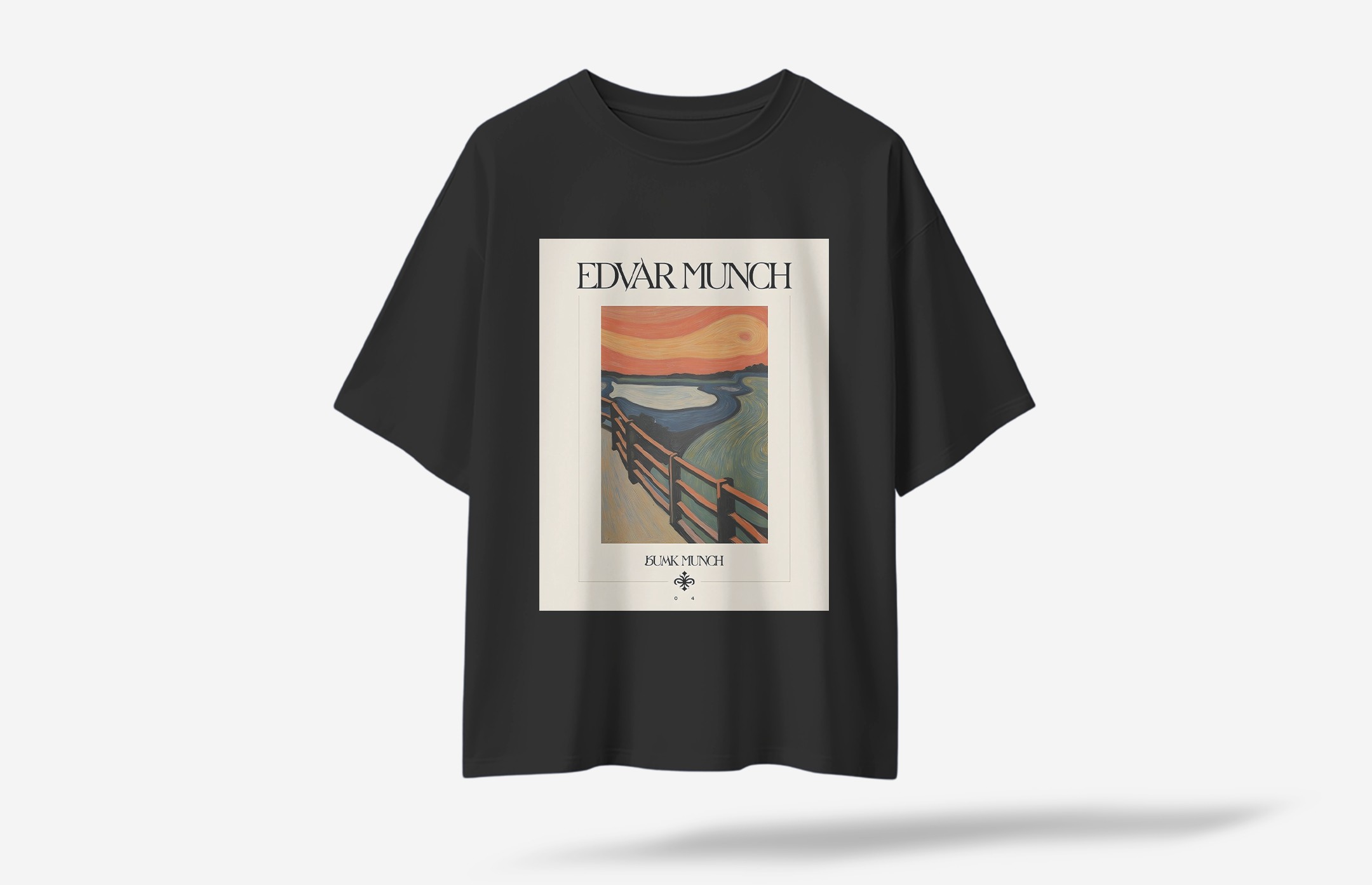 Edvard Munch Oversized T-Shirt - Siyah