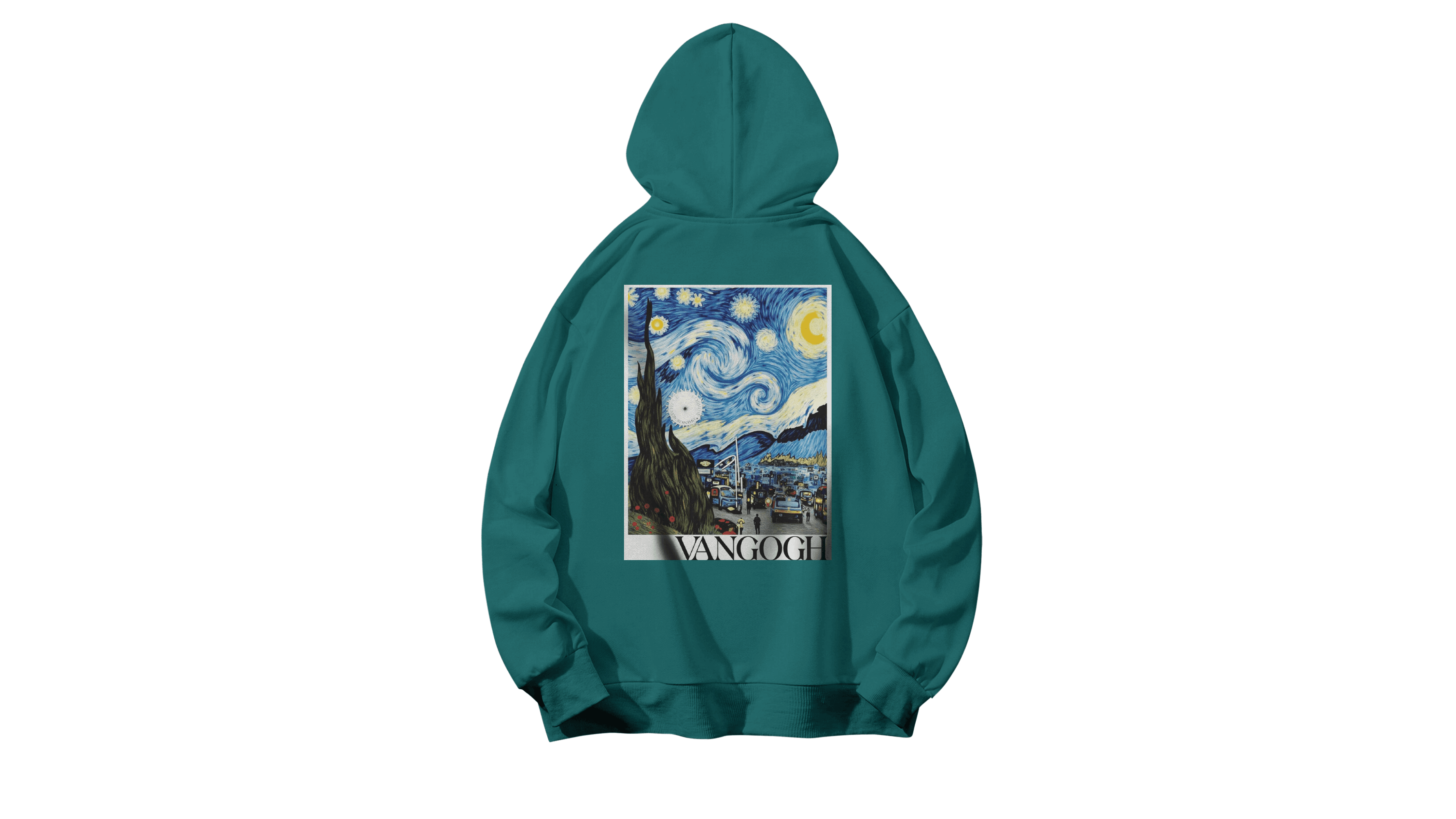 Van Gogh Hoodie - Koyu Yeşil