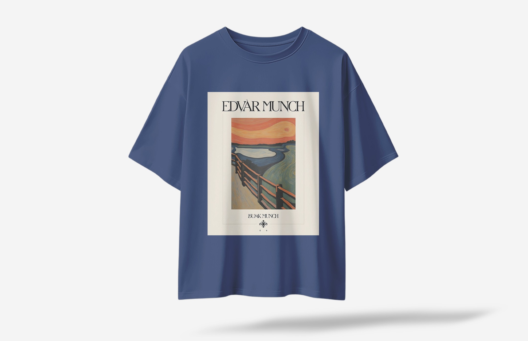 Edvard Munch Oversized T-Shirt - Lacivert