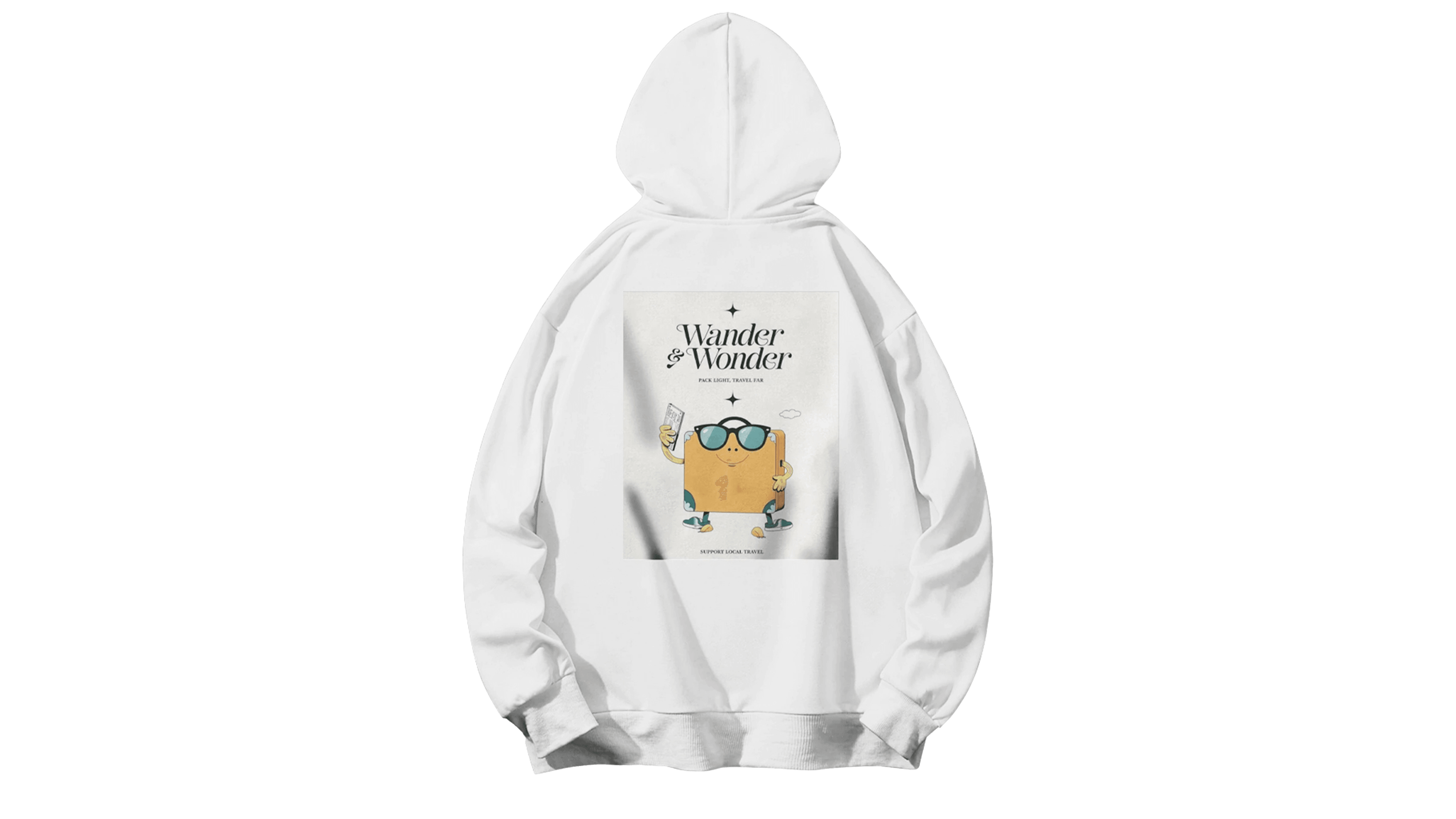 Supravel Kapüşonlu Hoodie - Beyaz