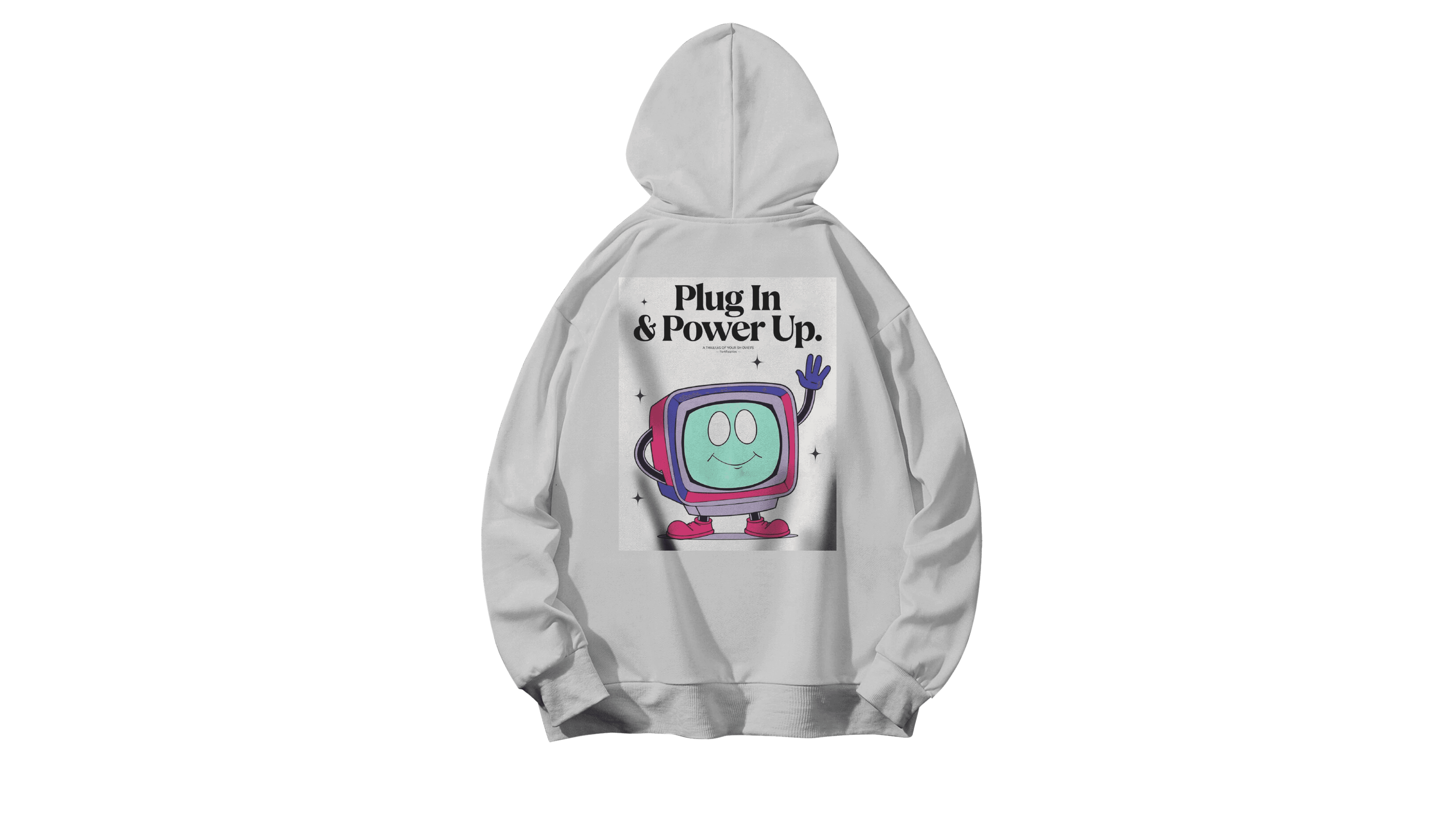 Suplug Kapüşonlu Hoodie - Beyaz