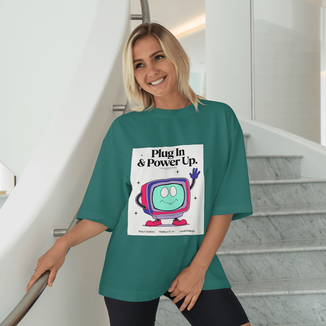 Suplug Oversized T-Shirt - Koyu Yeşil