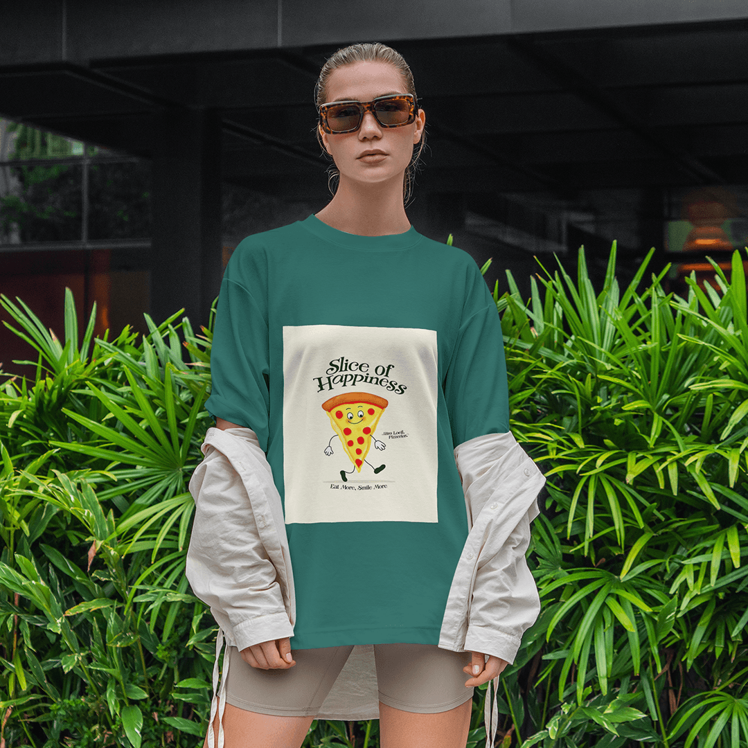 Supizza Oversized T-Shirt - Koyu Yeşil