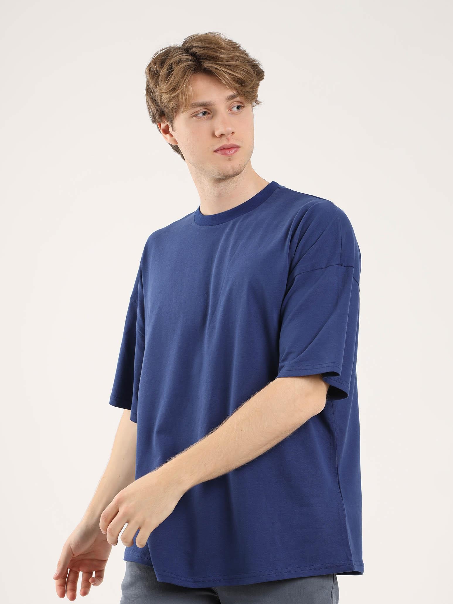 Basic Oversized T-Shirt - Lacivert
