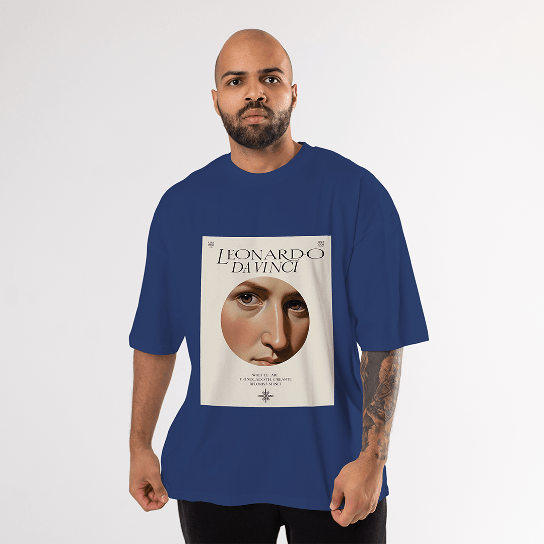 Da Vinci Oversized T-Shirt - Lacivert