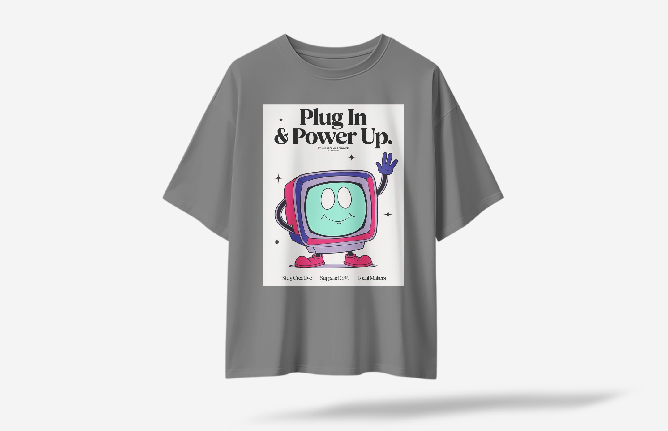 Suplug Oversized T-Shirt - Gri