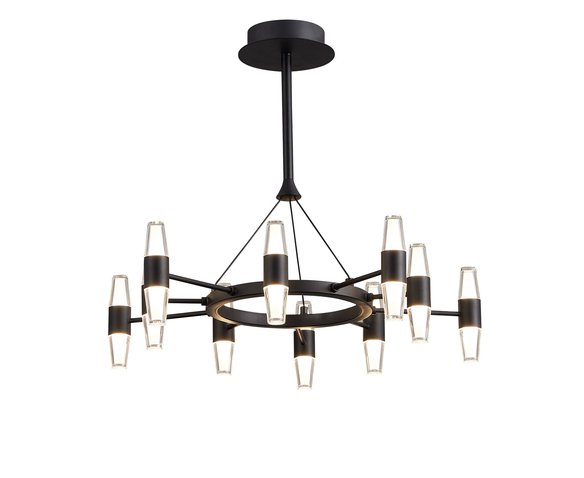 Tyla Modern LED Avize 10'lu Siyah