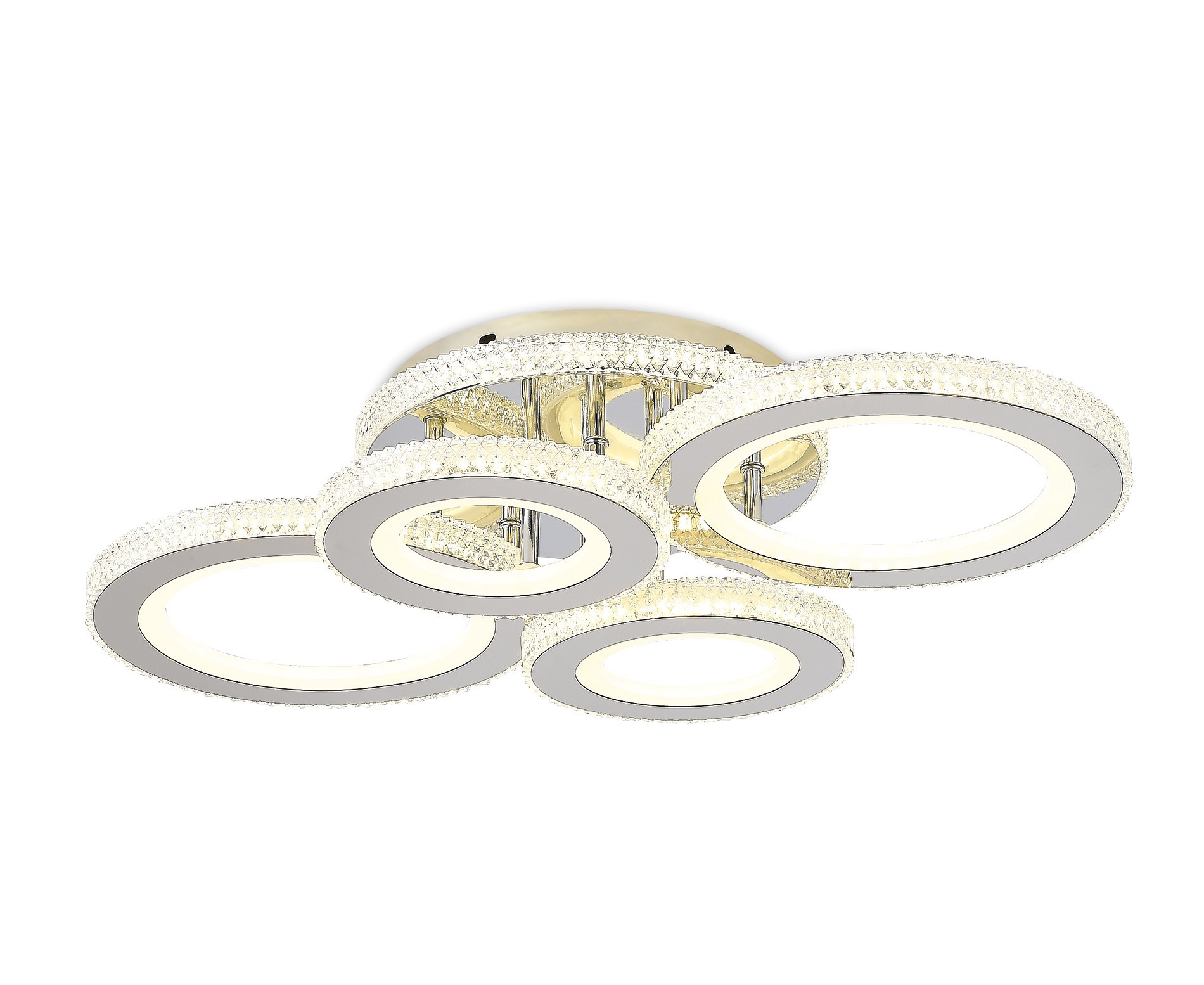 Duo Modern LED Plafonyer 4'lü Krom