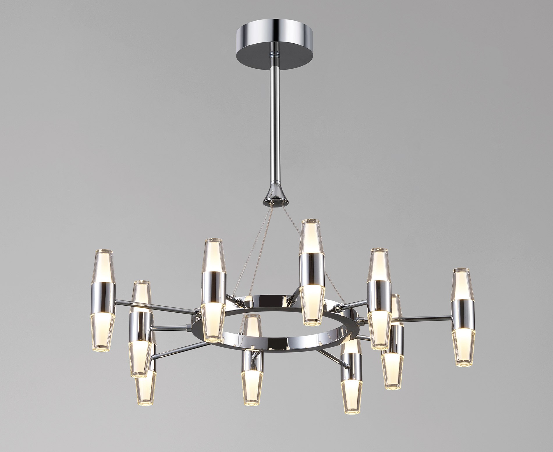 Tyla Modern LED Avize 10'lu Krom