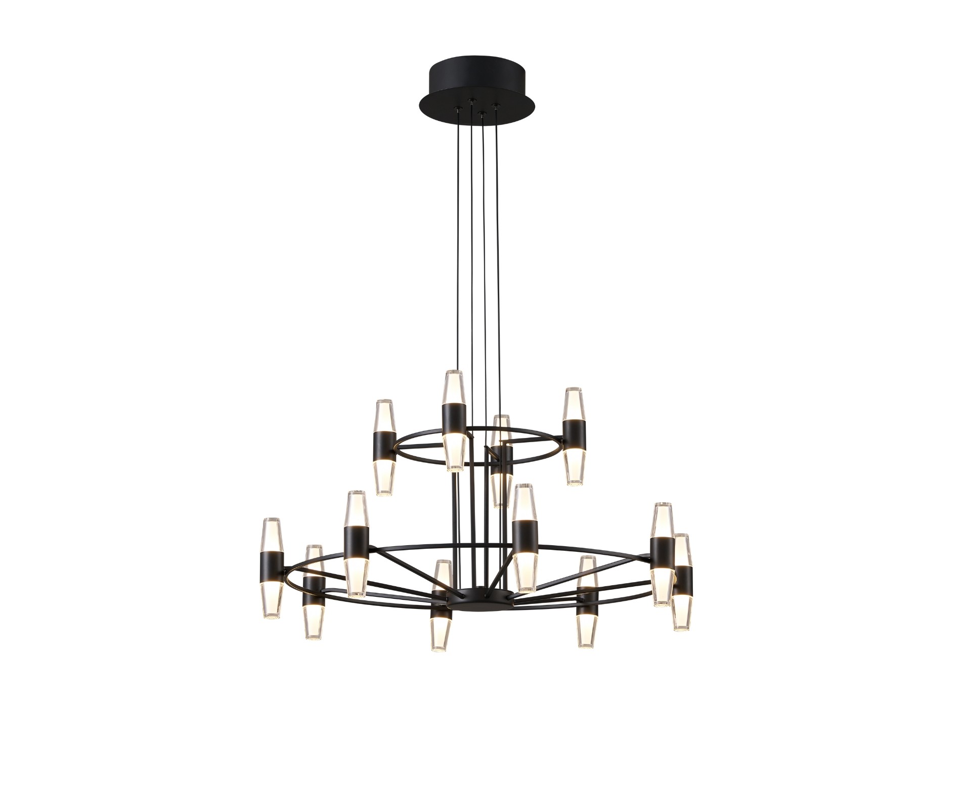 Tyla Modern LED Avize 15'li Siyah