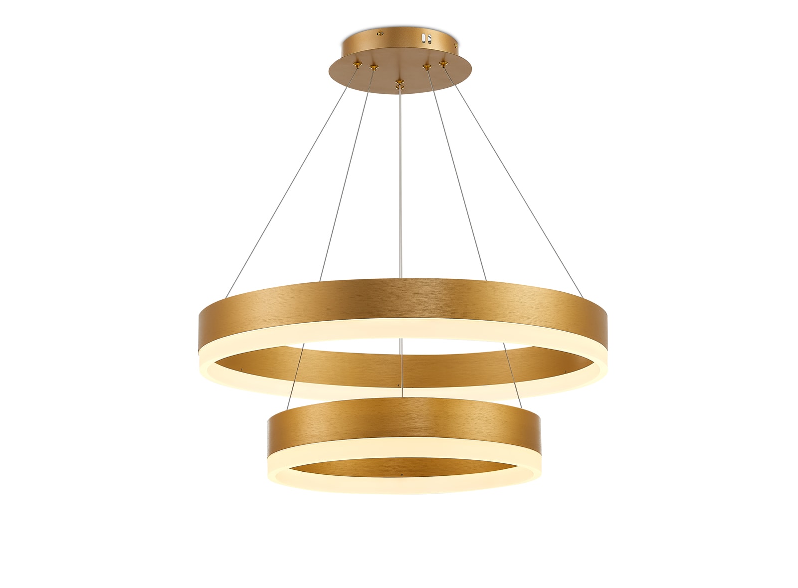Halka Modern Led Sarkıt Avize İkili Gold
