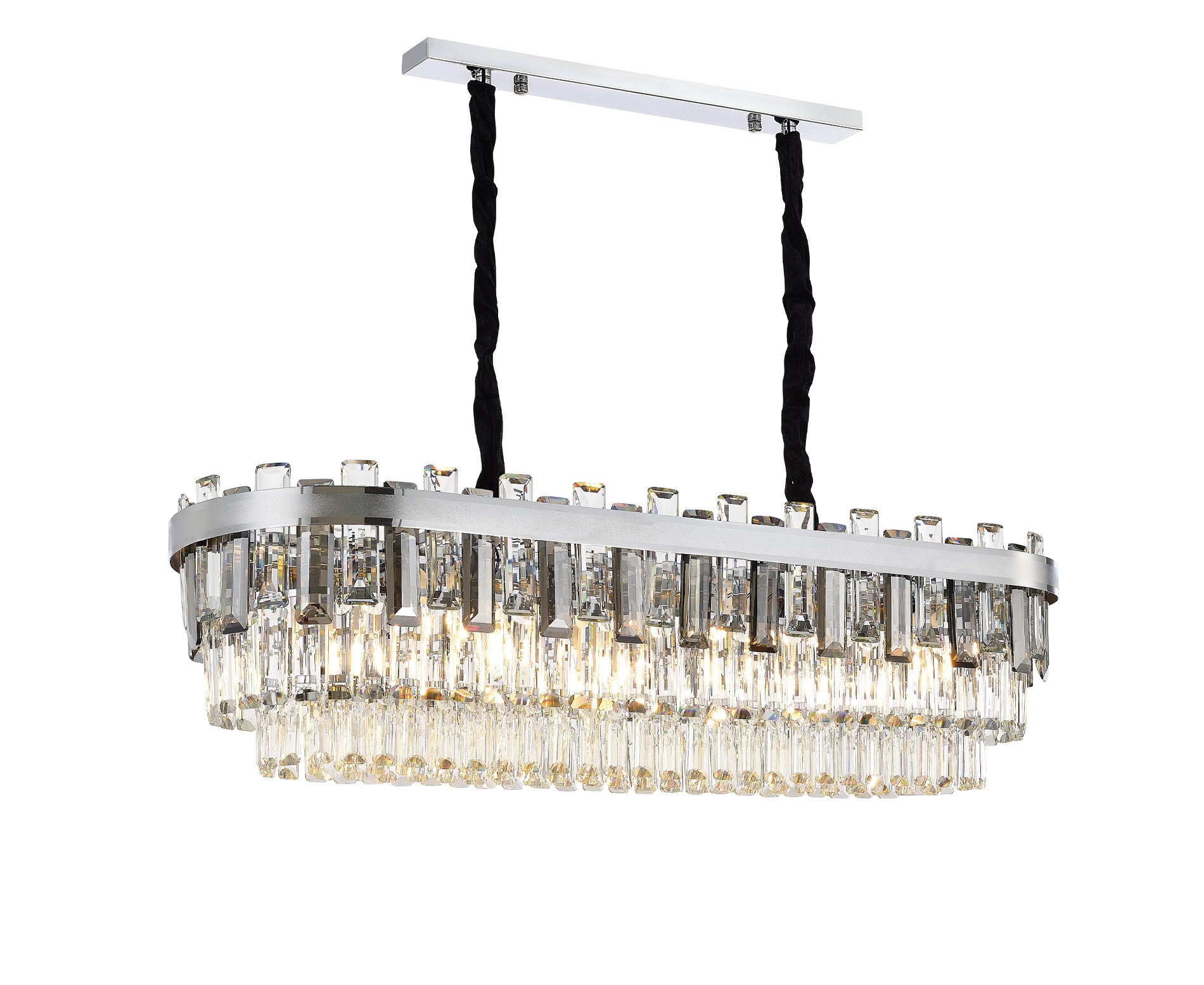 Gloria Kristal Klasik Yemek Masası Avize 110 cm Krom