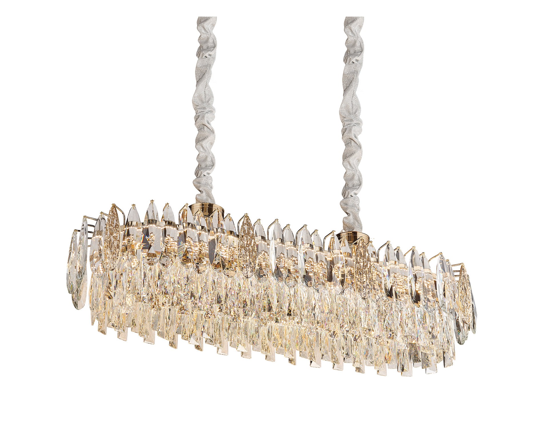 Majestic Kristal Klasik Yemek Masası LED Avize 100 cm