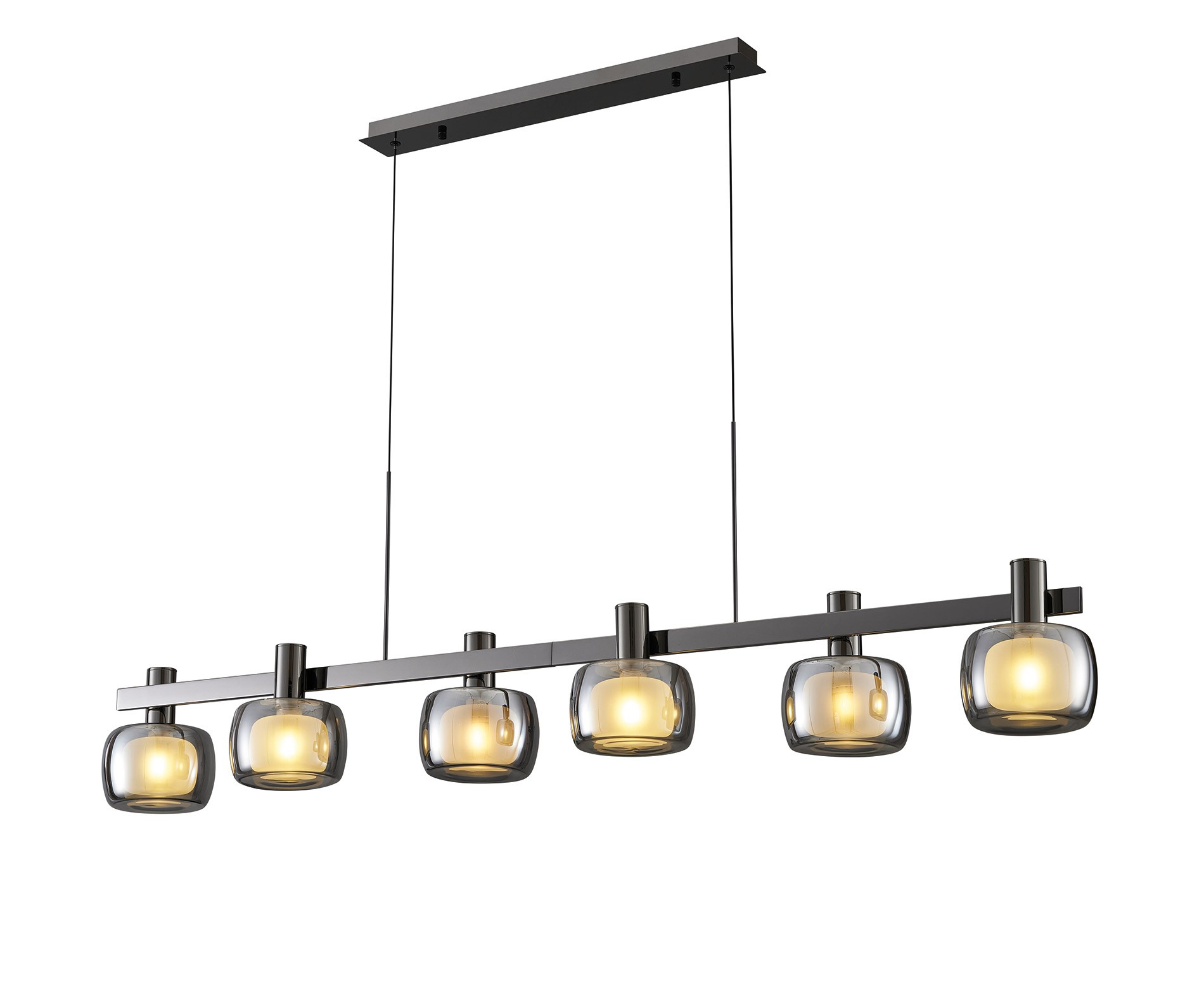 Lucas Modern LED Avize 6'lı Sıralı Platin