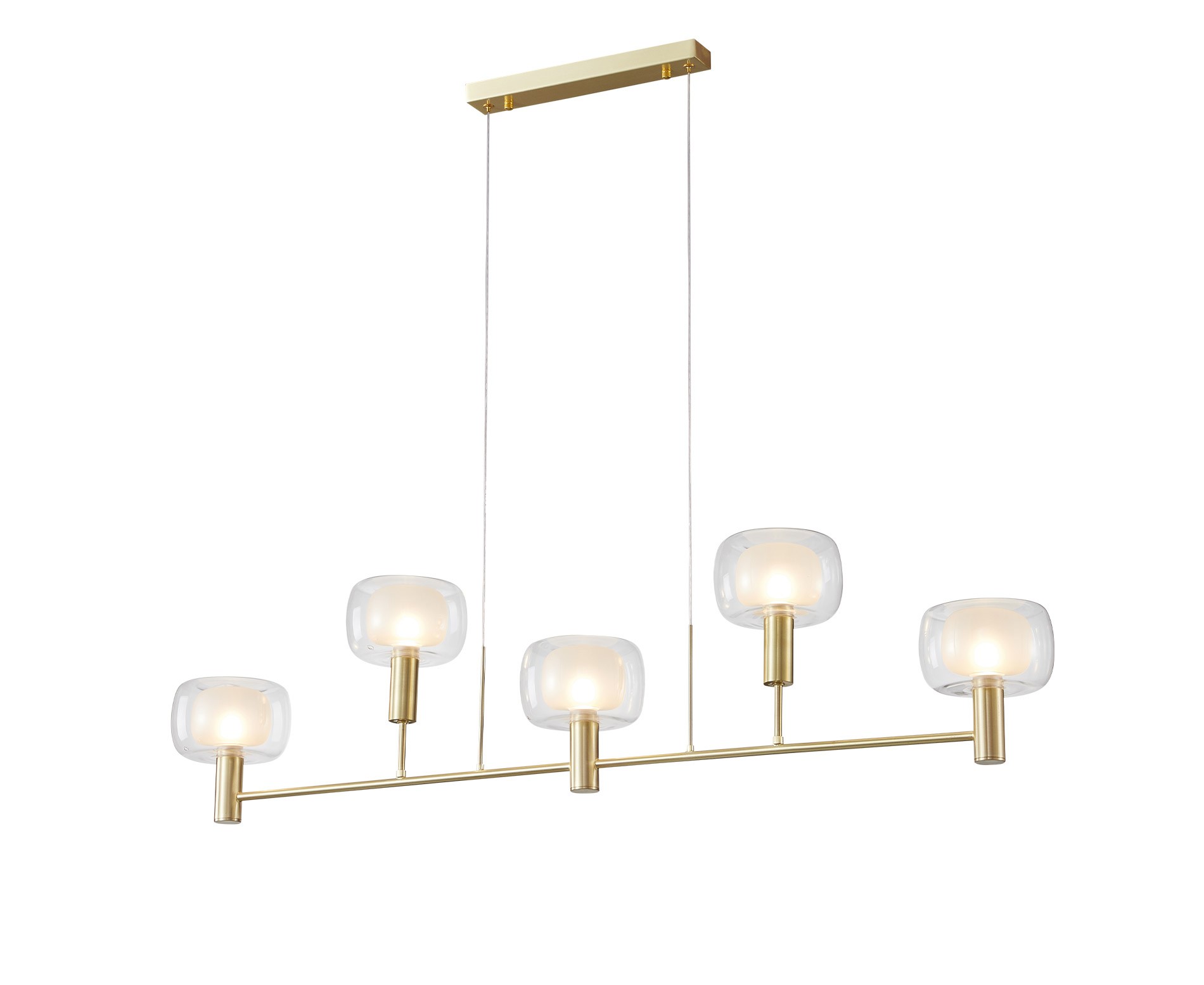 Halsey Modern LED Avize 5''li Sıralı Gold