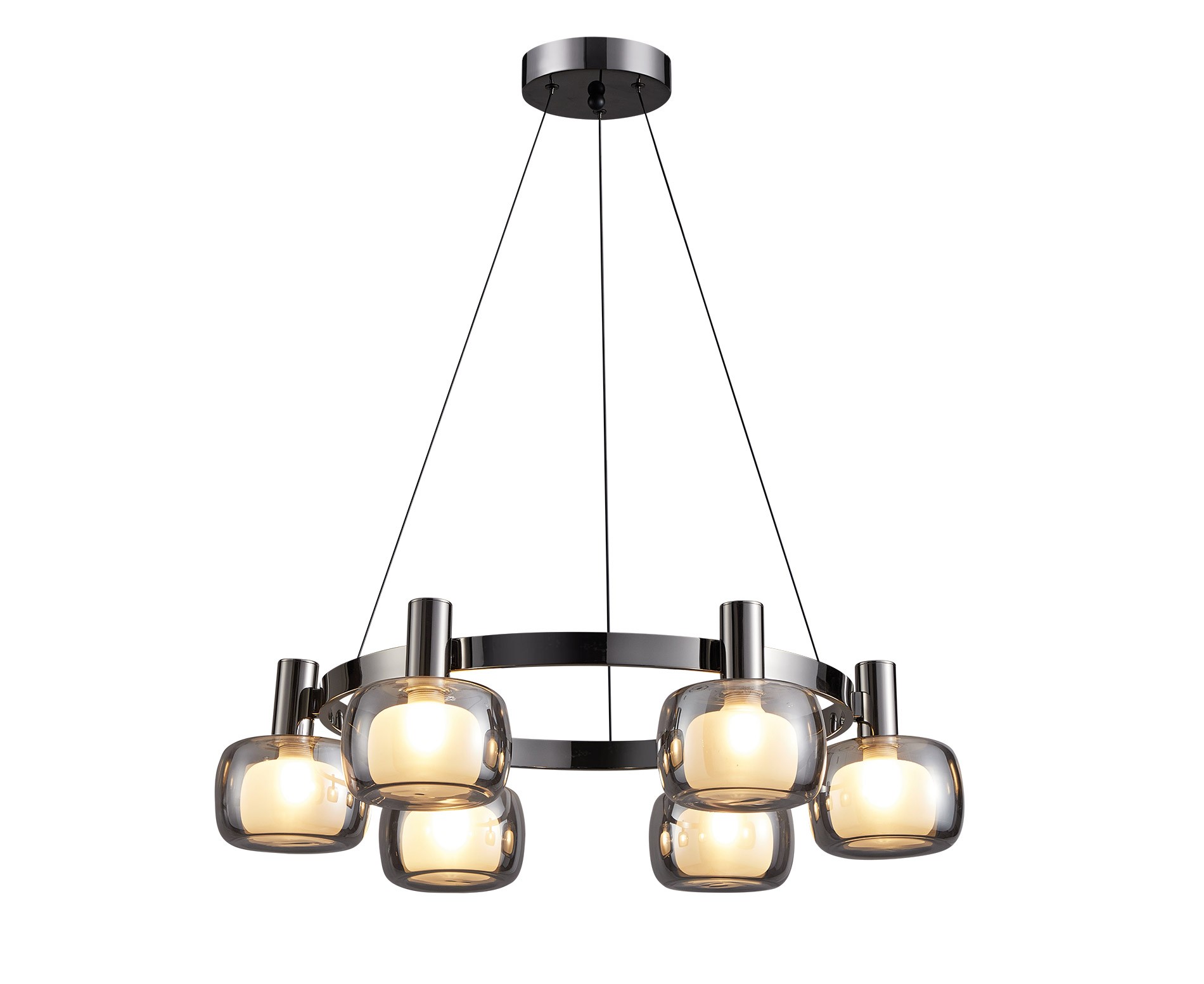 Lucas Modern LED Avize 6'lı Platin