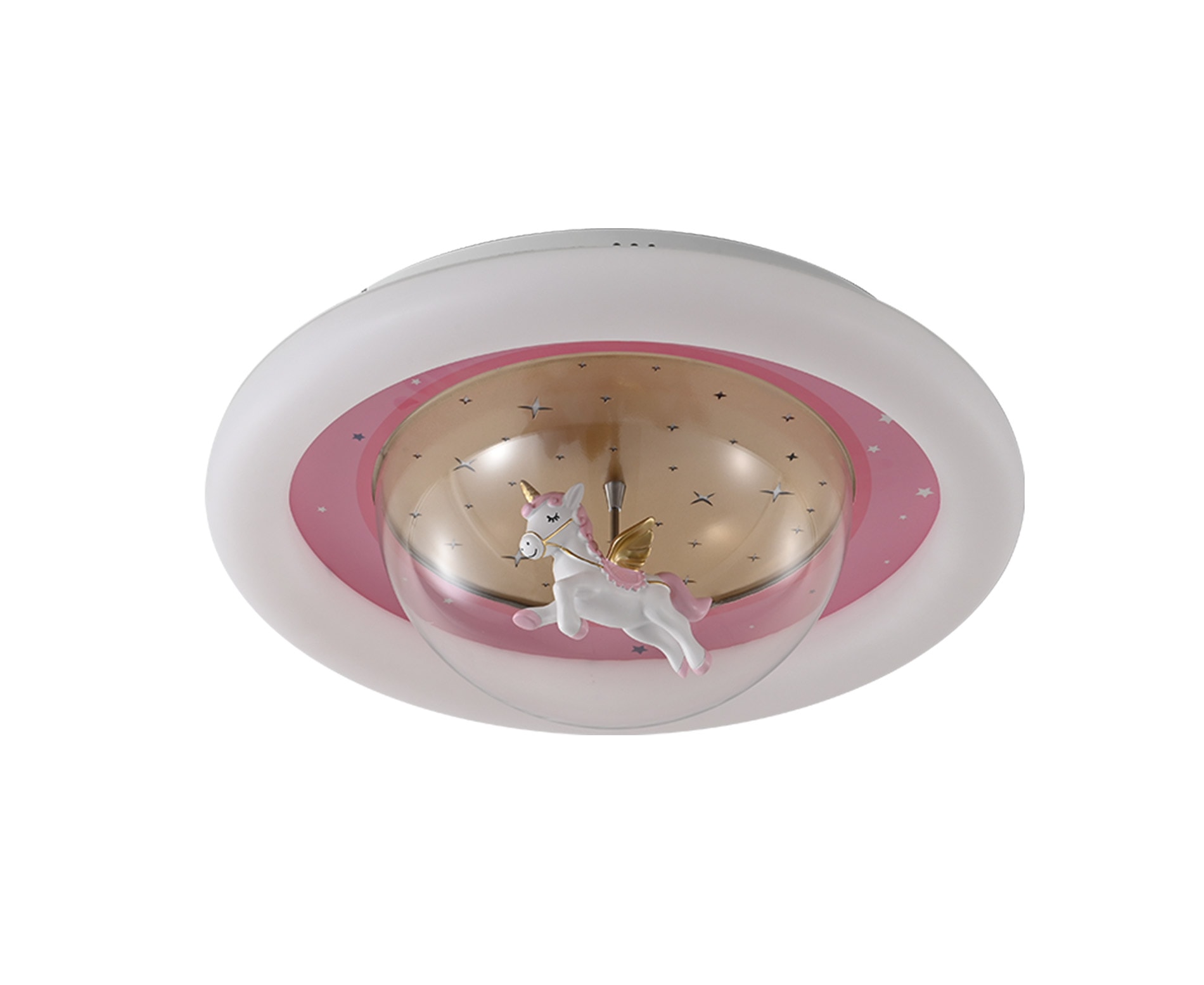 Unicorn Çocuk LED Plafonyer Pembe Fanus