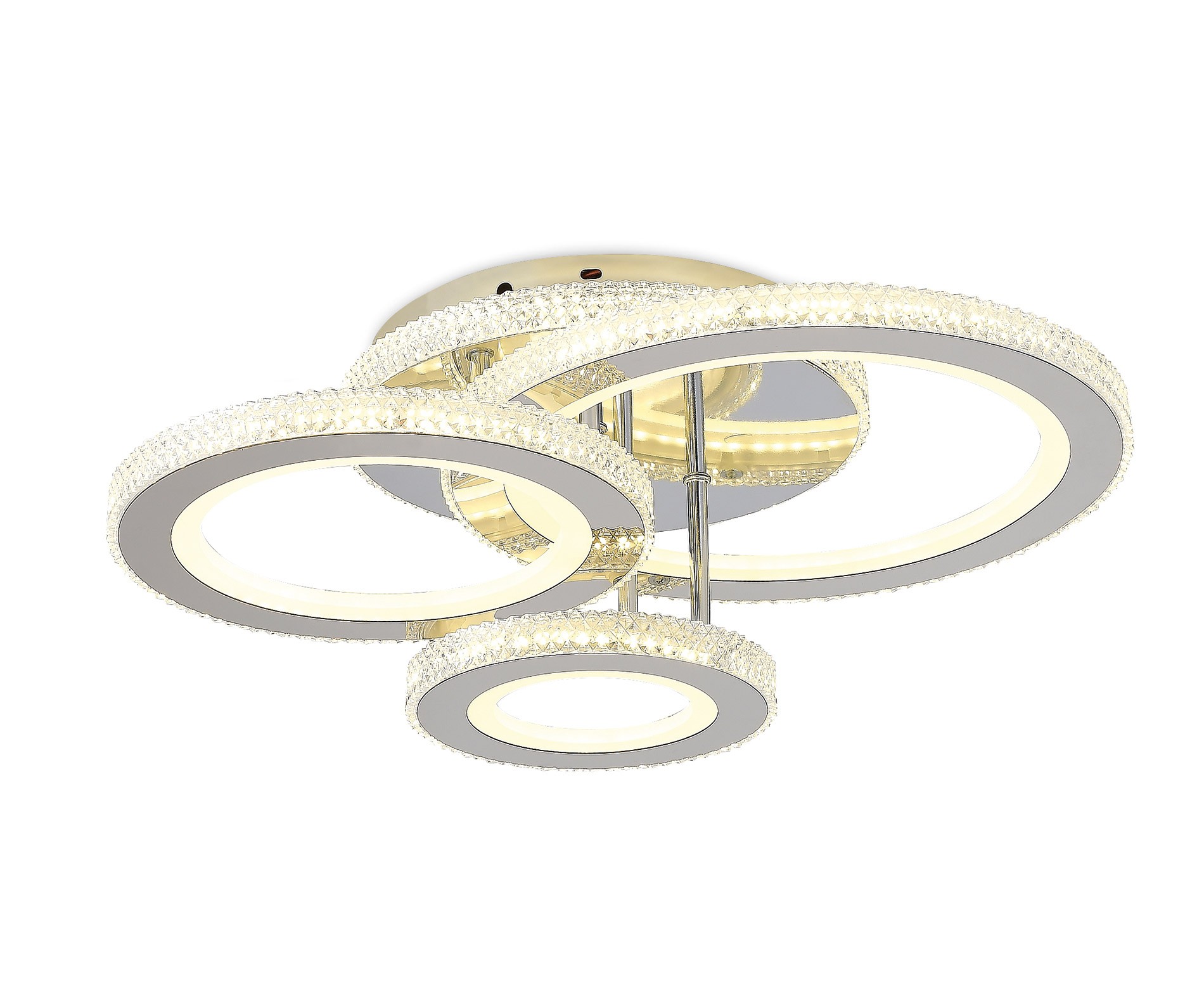 Duo Modern LED Plafonyer 3'lü Krom