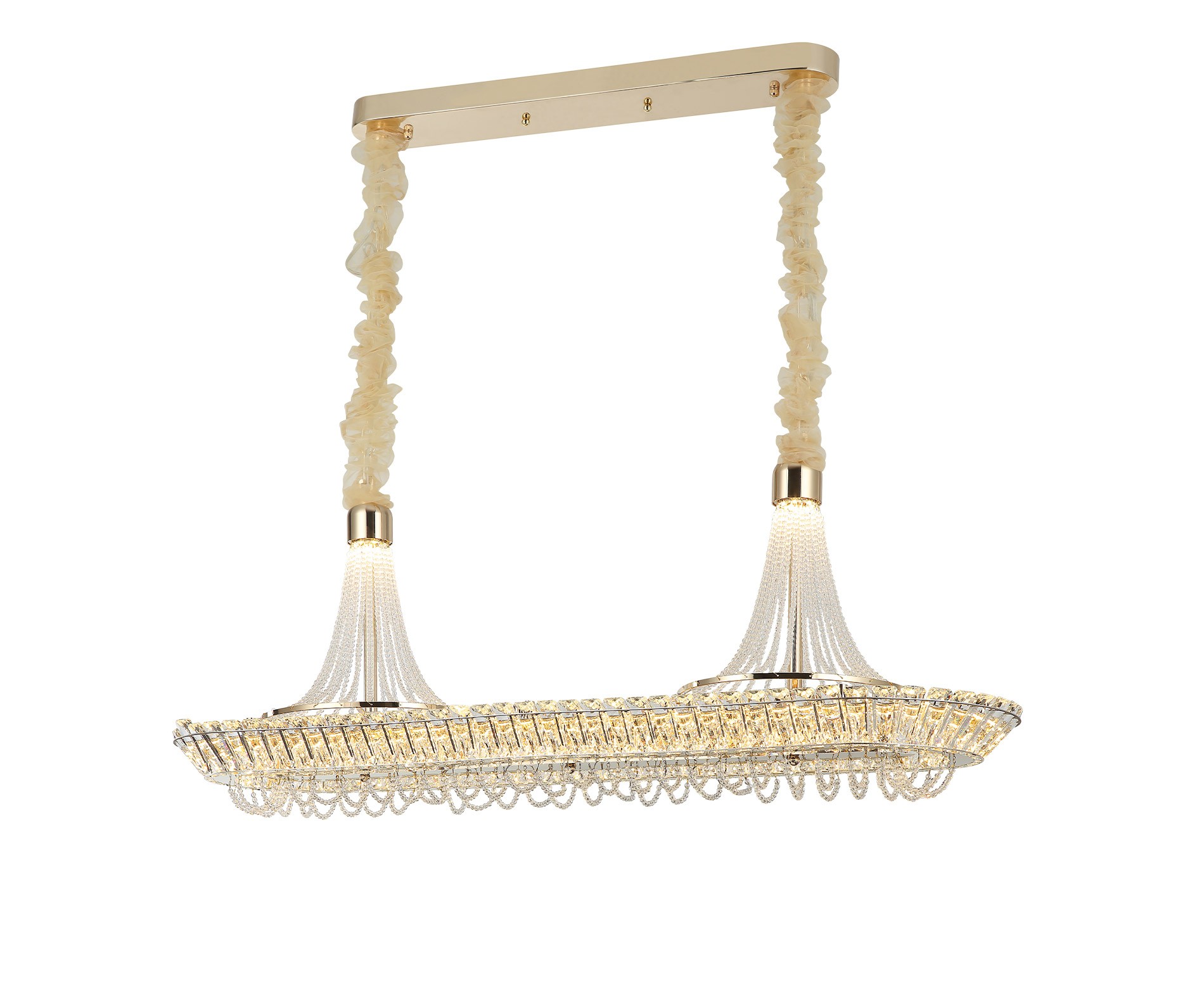 Marriott Kristal Klasik Yemek Masası LED Avize 120 cm