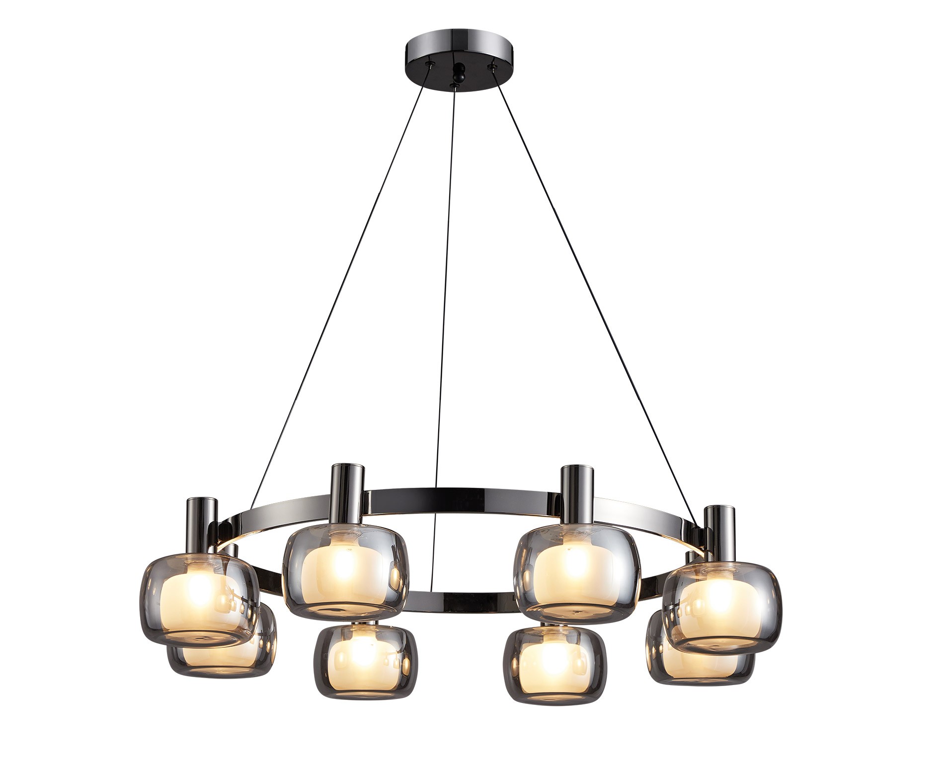 Lucas Modern LED Avize 8'li Platin