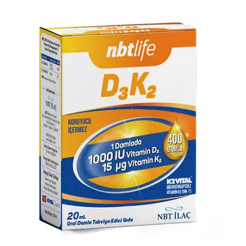 NBTLife D3K2 Damla, D3 ve K2 Vitamini, 20 ml