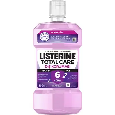 Listerine Total Care Alkolsüz Ağız Bakım Suyu 500 ml ürün ambalajı