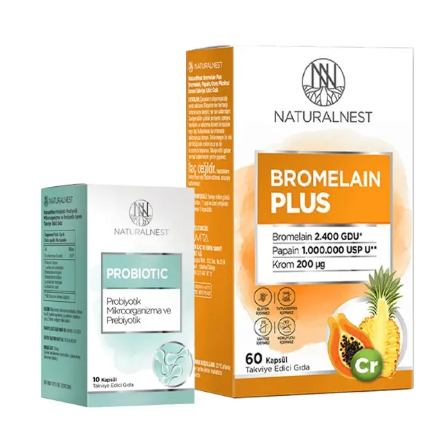 NaturalNest Bromelian Plus 60 Kap + Probiotic 10 ürün görseli