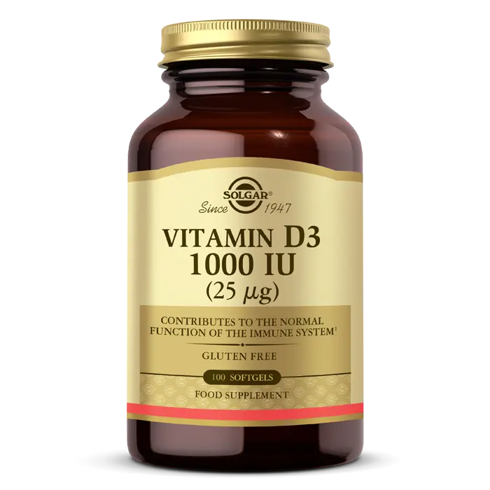 Solgar D3 Vitamini 1000 IU Kemik Bağışıklık 100 Kapsül ürün görseli