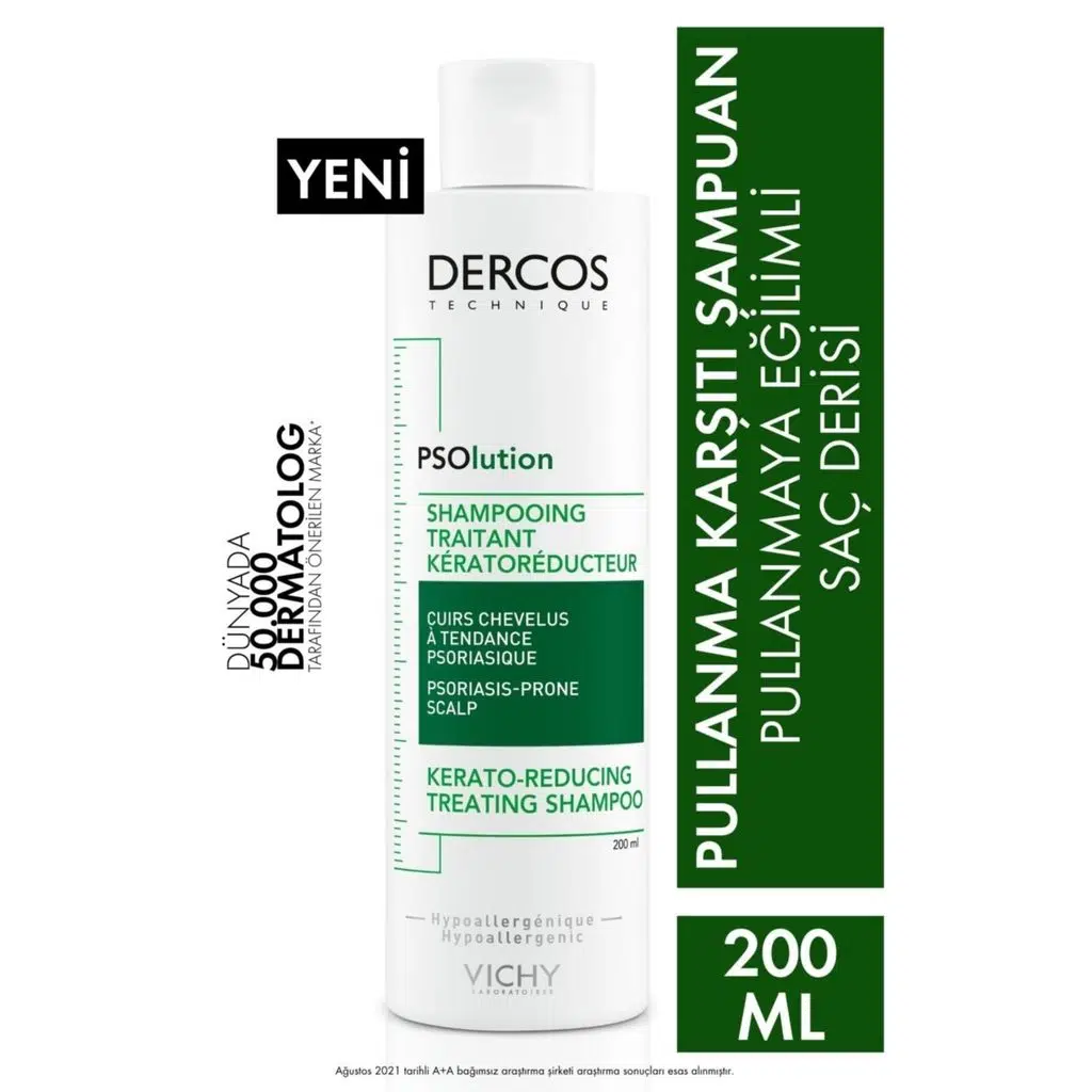 Vichy Dercos Psolution Kepeğe Karşı Soyucu Etkili Şampuan 200 ml ürün ambalajı
