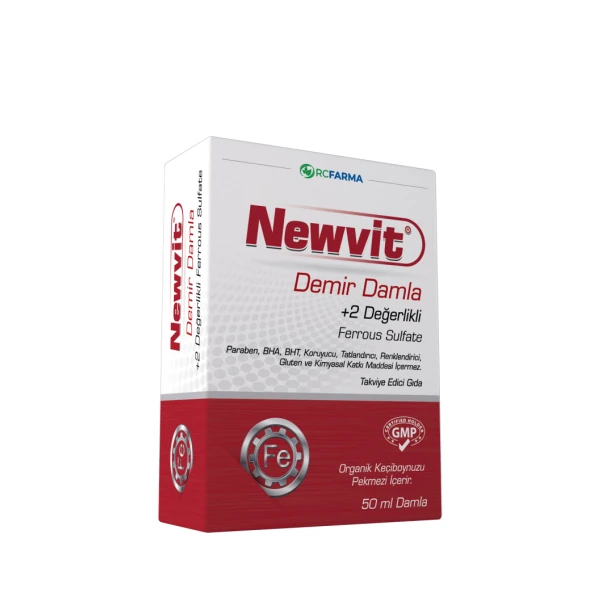 Newvit Demir Oral Damla, Demir Sülfat İçeren Takviye Edici Gida 50ml Şişe