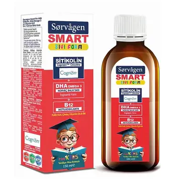Sorvagen Smart For Kids Sıvı Sitikolin DHA Omega 3 B12 Vitamini 150 ml