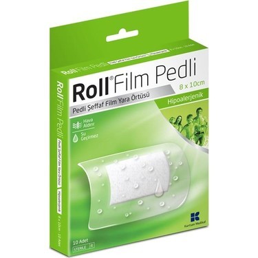 Roll Film Pedli Su Geçirmez Yara Bandı 8x10 cm 10 adet