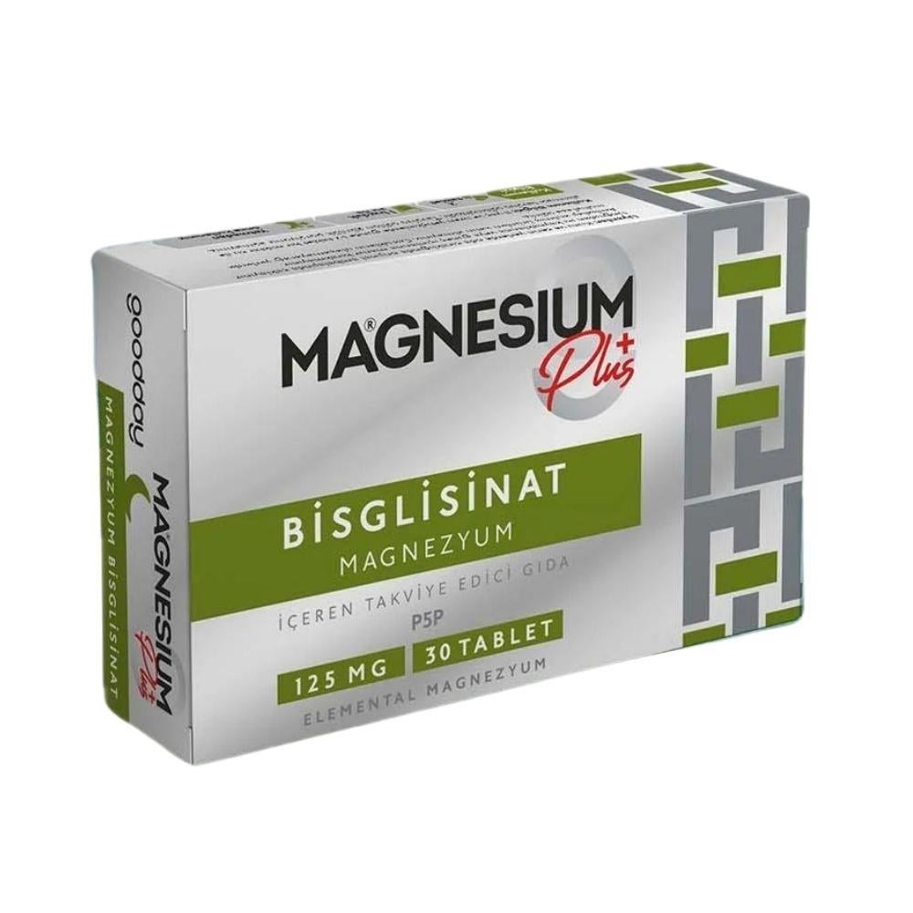 GOODDAY MAGNESIUM PLUS MAGNEZYUM BİSGLİNAT TABLET, MAGNEZYUM BİSGLİNAT VE PİRİDOKSAL-5'-FOSFAT İÇEREN TAKVİYE EDİCİ GIDA 30 TABLET