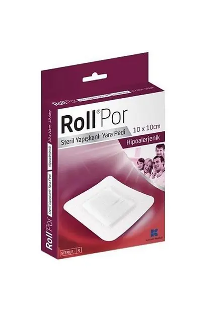 Rollpor Yara Pedi 10cmx10cm 10'lu Yapışkanlı Yara Pedi