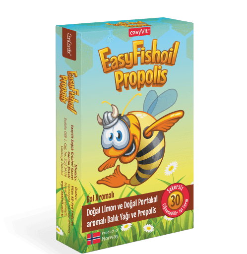 Easyvit EasyFishoil Propolis Balık Yağı Çiğnenebilir Jel (Limon & Portakal) 30 Adet