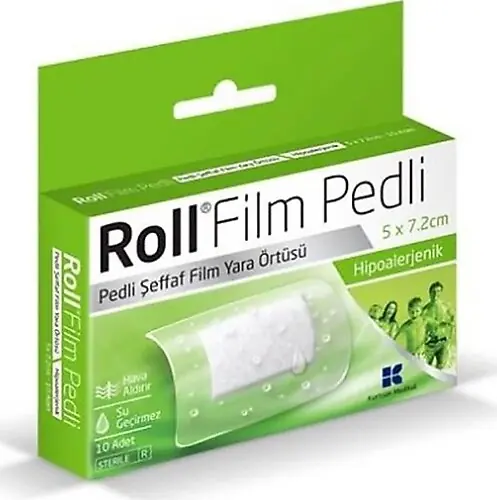 Roll Film Pedli 5x7.2 cm 10'lu Şeffaf Yara Örtüsü
