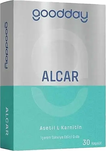 GoodDay ALCAR Kapsül Asetil L-Karnitin 30 Kapsül kutu ve ambalaj