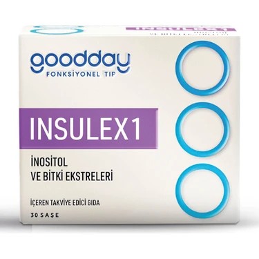 GOODDAY FONKSIYONEL TIP INSULEX 1 SAŞE, İNOSİTOL VE BİTKİ EKSTRELERİ İÇEREN TAKVİYE EDİCİ GIDA 30 SAŞE