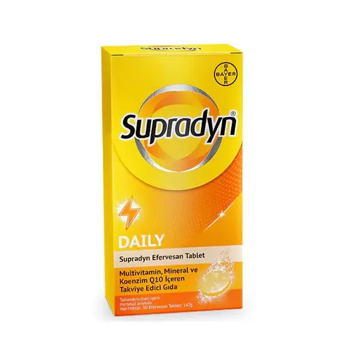 Supradyn Efervesan Tablet (Multivitamin Mineral Koenzim Q10) 30 Tablet ürün görseli