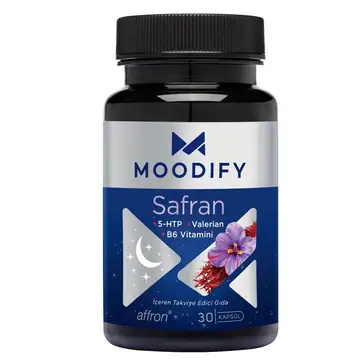 Moodify Safran Kapsül Safran Magnezyum Valerian B6 Vitamini Takviye Edici Gıda 30 Kapsül