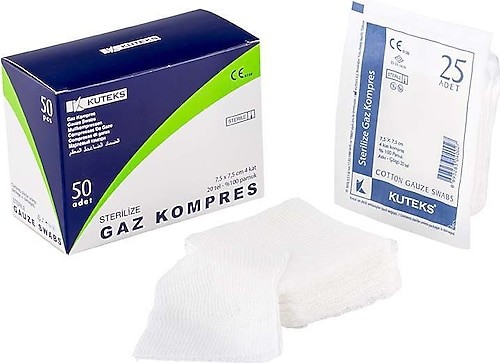 Gaz Kompres Kuteks Steril Sargı Bezi 50 Adet